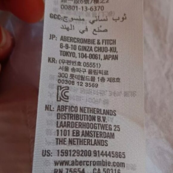 Abercrombie & Fitch grey striped tie front dress size L - Picture 11 of 13